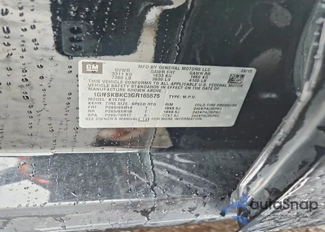 2016 Chevrolet Tahoe K1500 Lt from USA, damaged, VIN 1GNSKBKC3GR165575